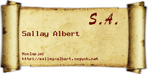 Sallay Albert névjegykártya
